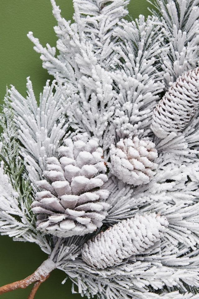 Flocked Pinecone Swag #1