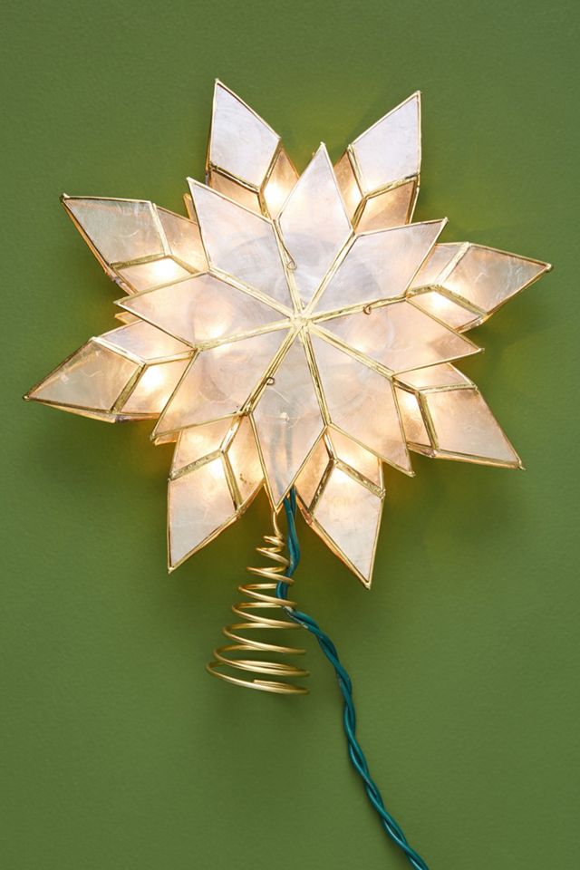Illuminated Capiz Star Tree Topper #1