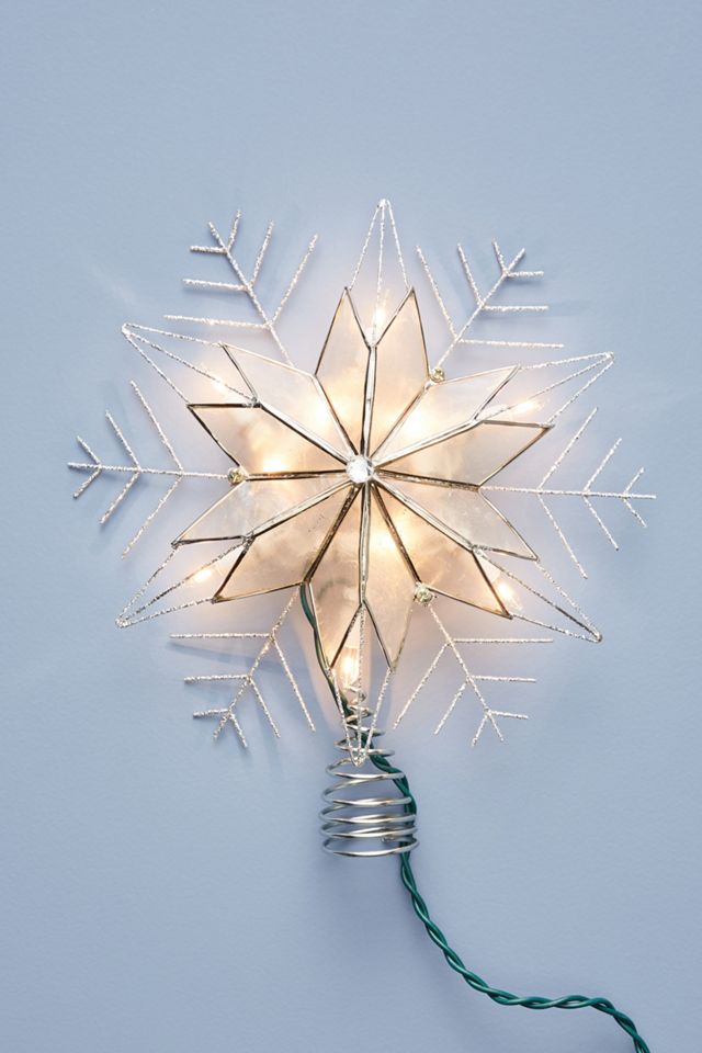 Illuminated Capiz Snowflake Tree Topper #1