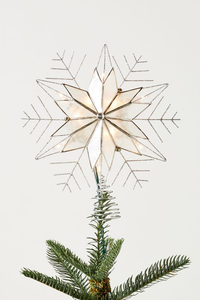 Illuminated Capiz Snowflake Tree Topper #2
