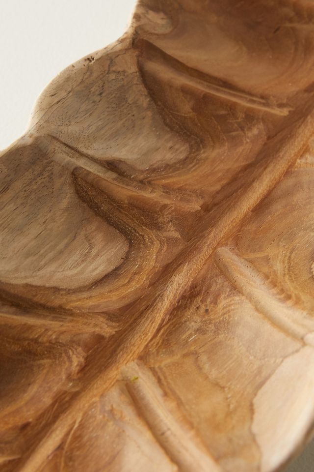Carved Teak Leaf Serving Board #1