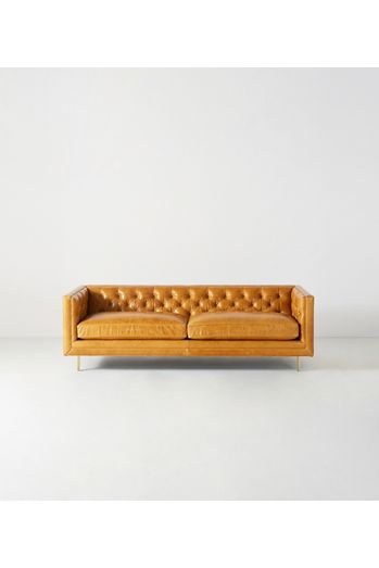 Mina Leather Two-Cushion Sofa