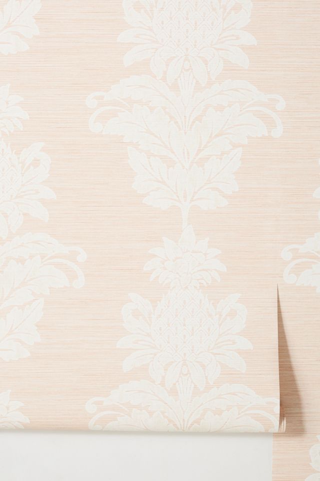 Pineapple Grove Damask Textured Wallpaper #1