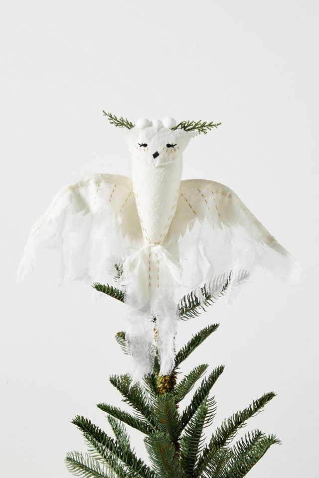 Fauna Lune Snowy Owl Tree Topper #2