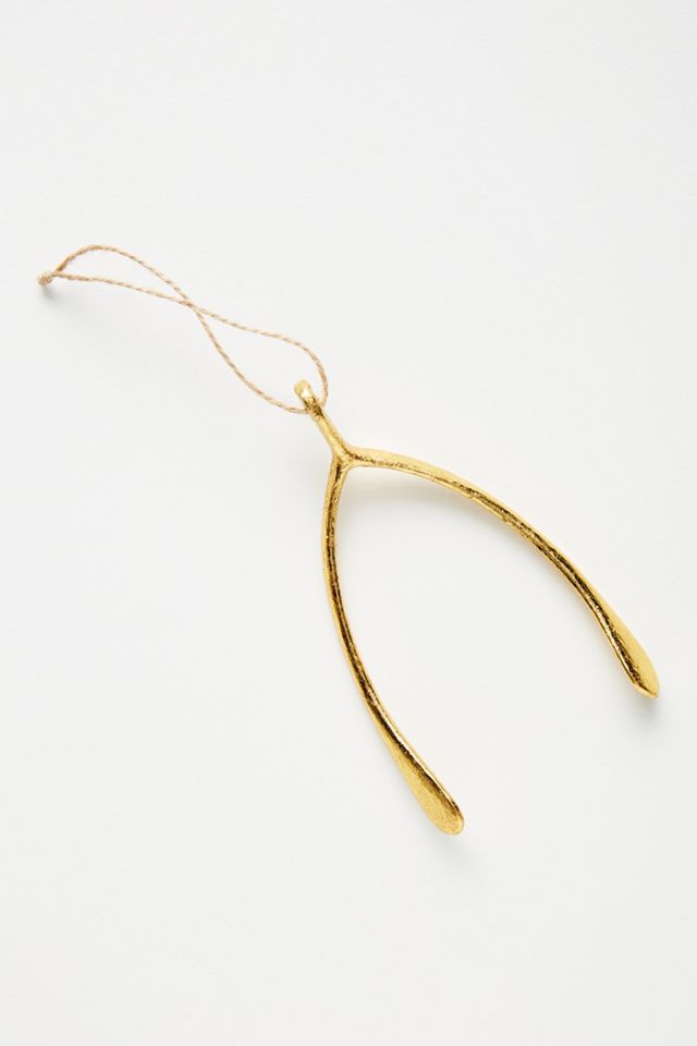 Golden Wishbone Ornament #1