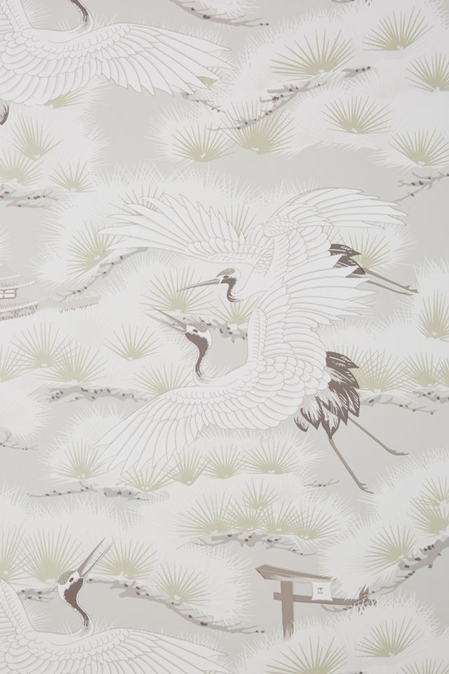 Crane Toile Wallpaper #2