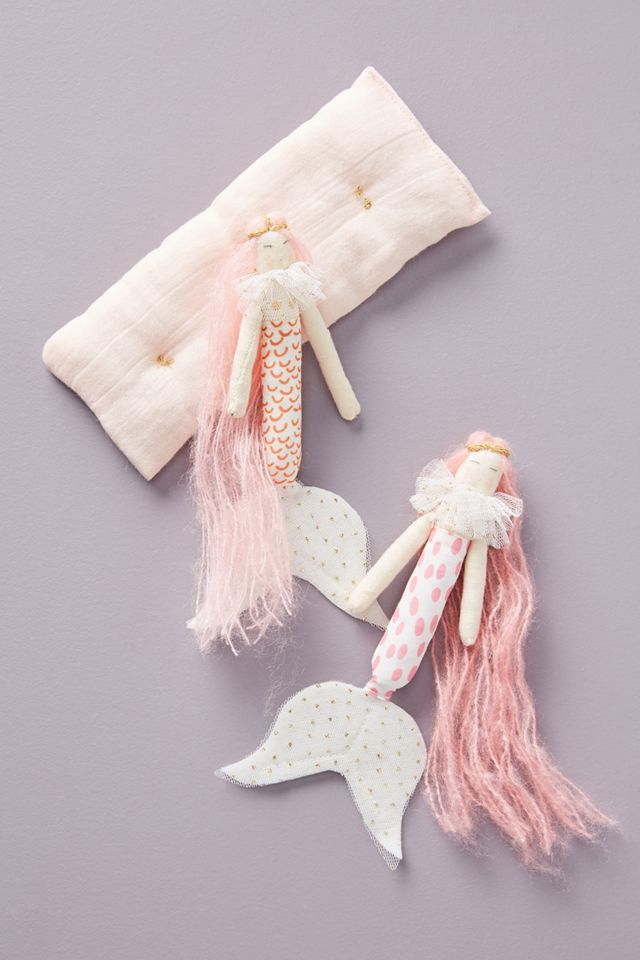 Little French Rag Mermaid Dolls, Set of 2 #1