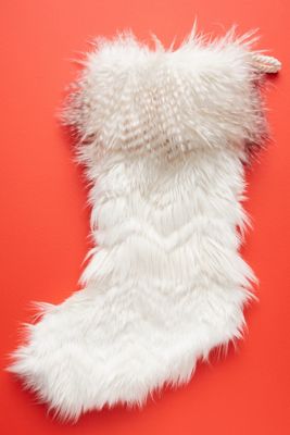 North Pole Faux Fur Stocking