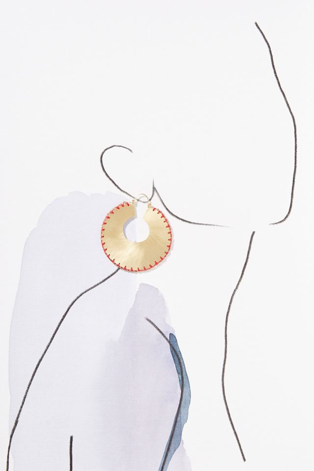 Julie Stitched Hoop Earrings #2