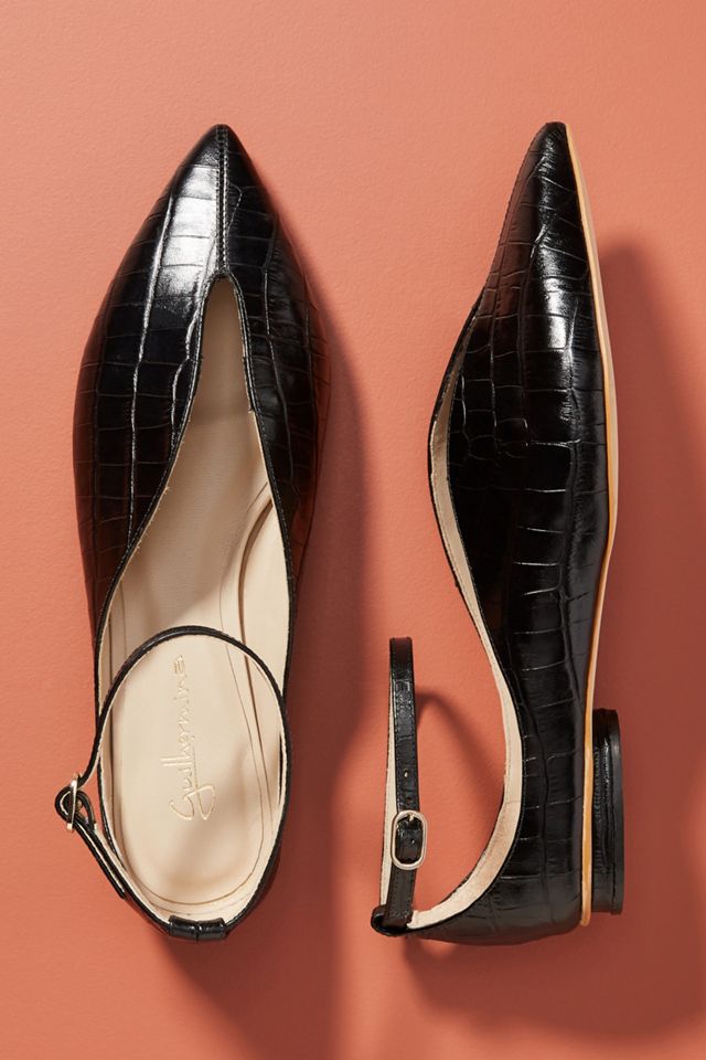 Guilhermina Pointed-Toe Ankle Strap Flats #1