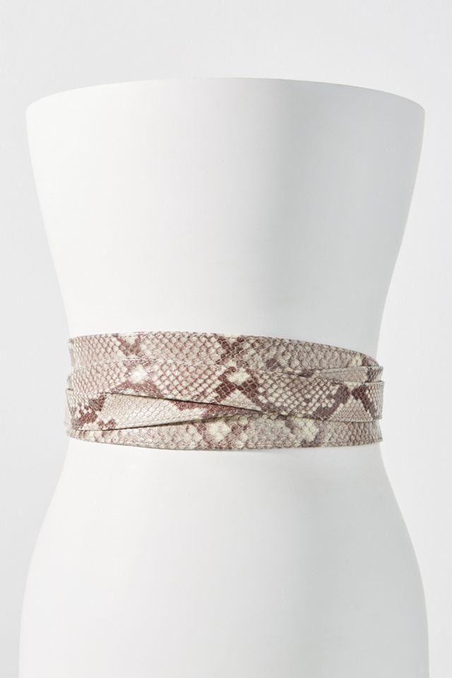 Manana Snake-Printed Wrap Belt | Anthropologie display picture 1