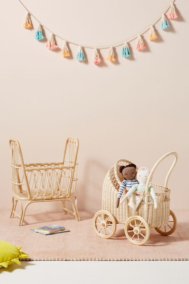 Wicker Doll Bassinet #3