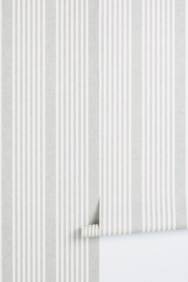 French Linen Stripe Wallpaper #1