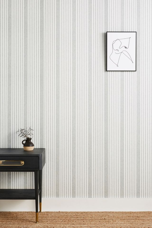 French Linen Stripe Wallpaper | AnthroLiving