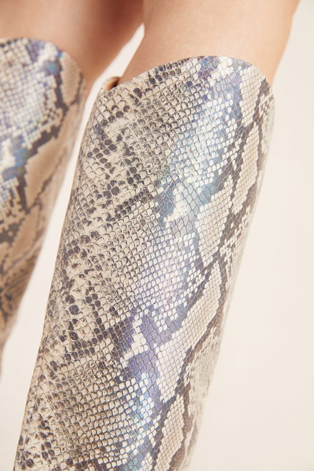 Schutz Abbey Snake-Printed Tall Boots | Anthropologie