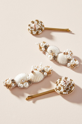 Anthropologie Deepa Caroline Shell Bobby Pin Set Starfish & Shell Hair Pins: Coastal Cowgirl Collection by Me main image 2