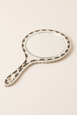 The Bistro Tile Stoneware Hand Mirror