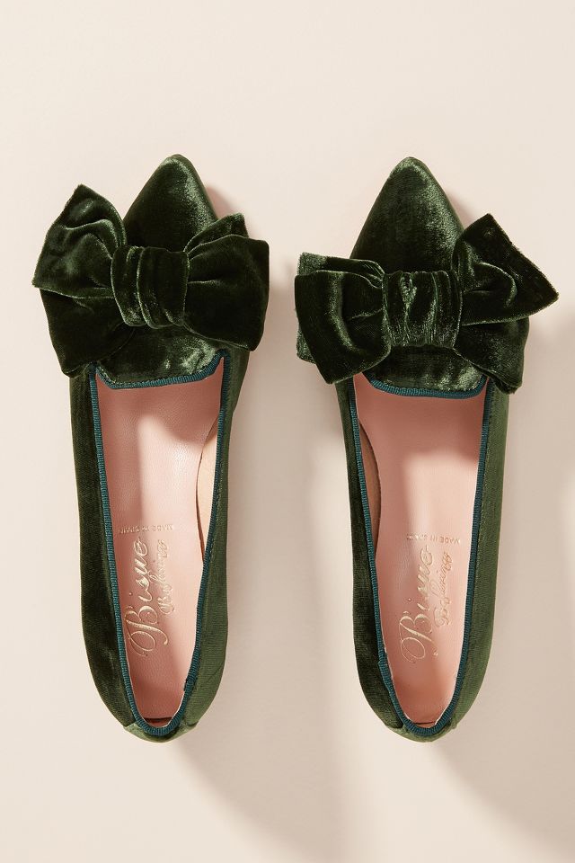 Velvet discount bow heels