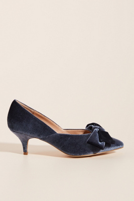 velvet bow heels