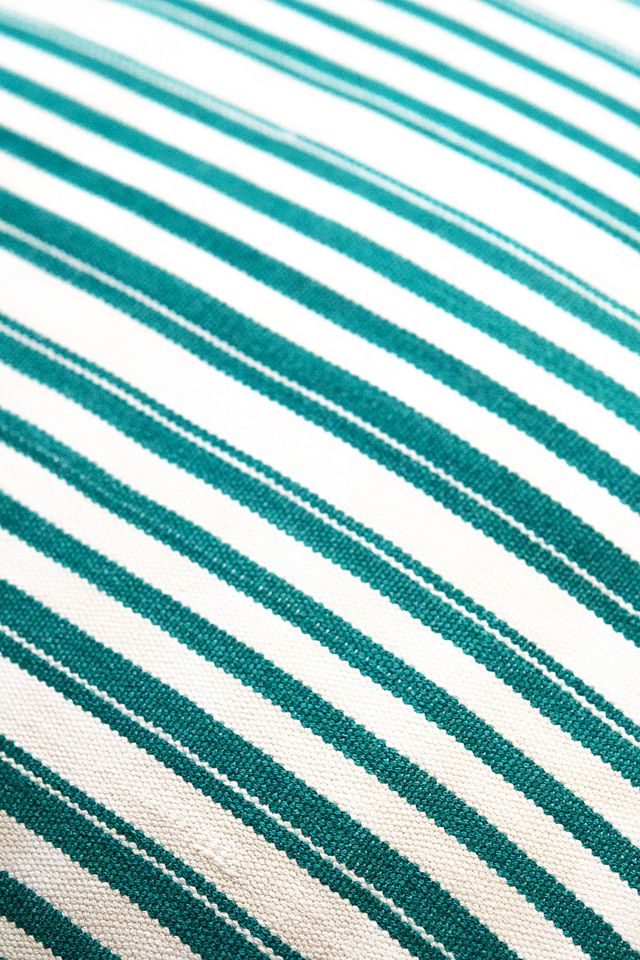 Archive New York Vintage Jade Green Striped Pillow #4