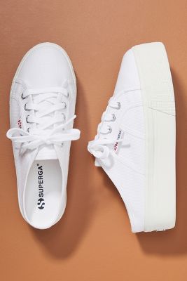 Superga Classic Platform Slip-on Sneakers In White