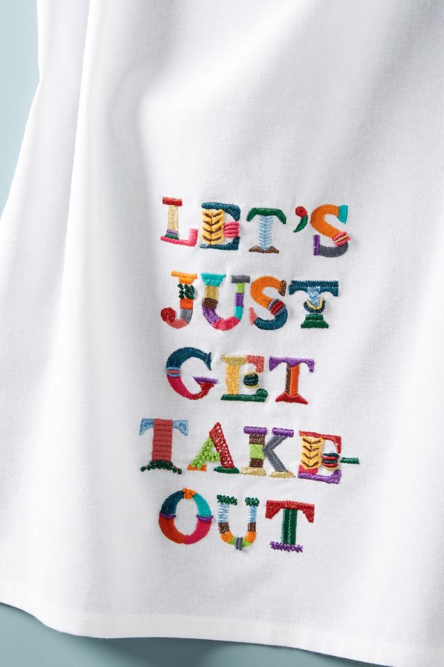 Yolanda Andres Let's Just Get Take-Out Dish Towel #1