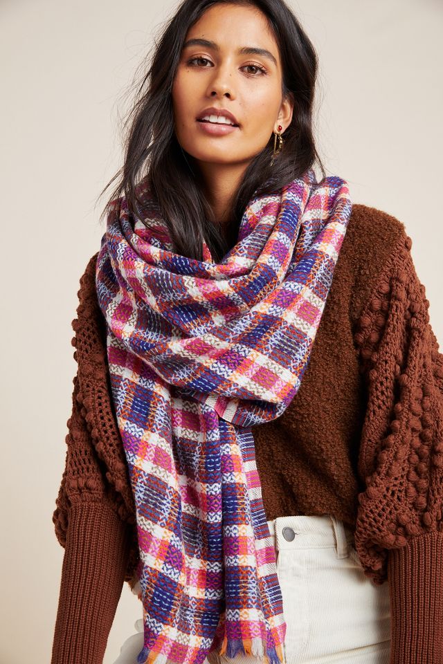 Gabrielle Plaid Wool Scarf