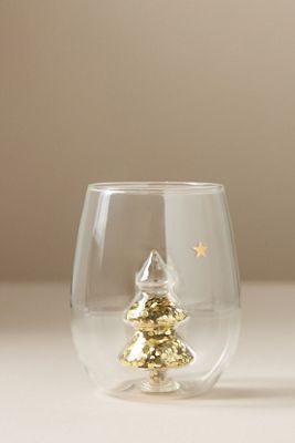 Yuletide Stemless Wine Glass