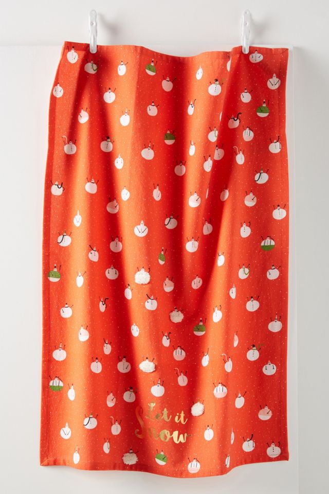 Allison Black Let It Snow Dish Towel | AnthroHome
