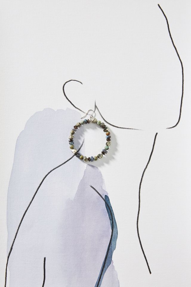 Chan Luu Semi-Precious Beaded Hoop Earrings #2