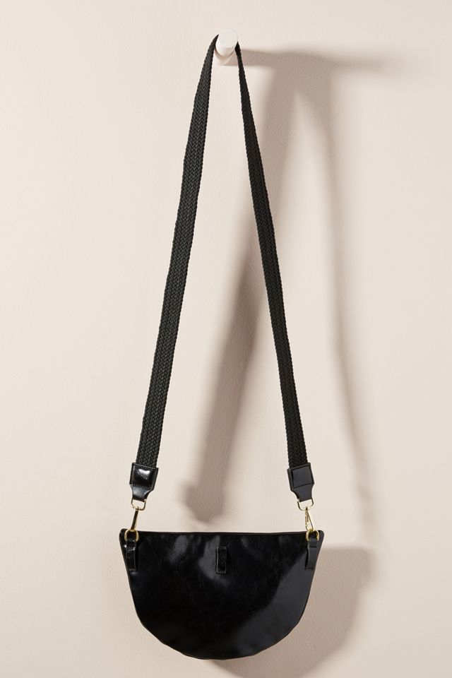 Anthropologie Black Patent Mini Belt Bag with Gold Ring Petit Moments Belt Bag | Anthropologie main image 2