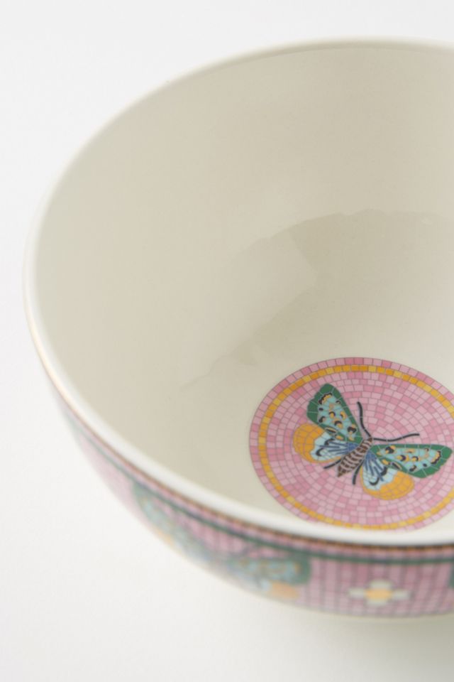 Bistro Tile Stoneware 24k Gold Accent Garden Cereal Bowl #2