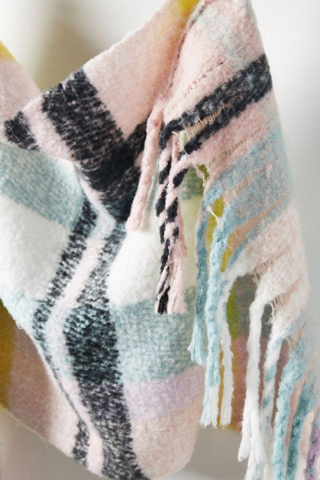 Delaney Plaid Fringed Scarf #1