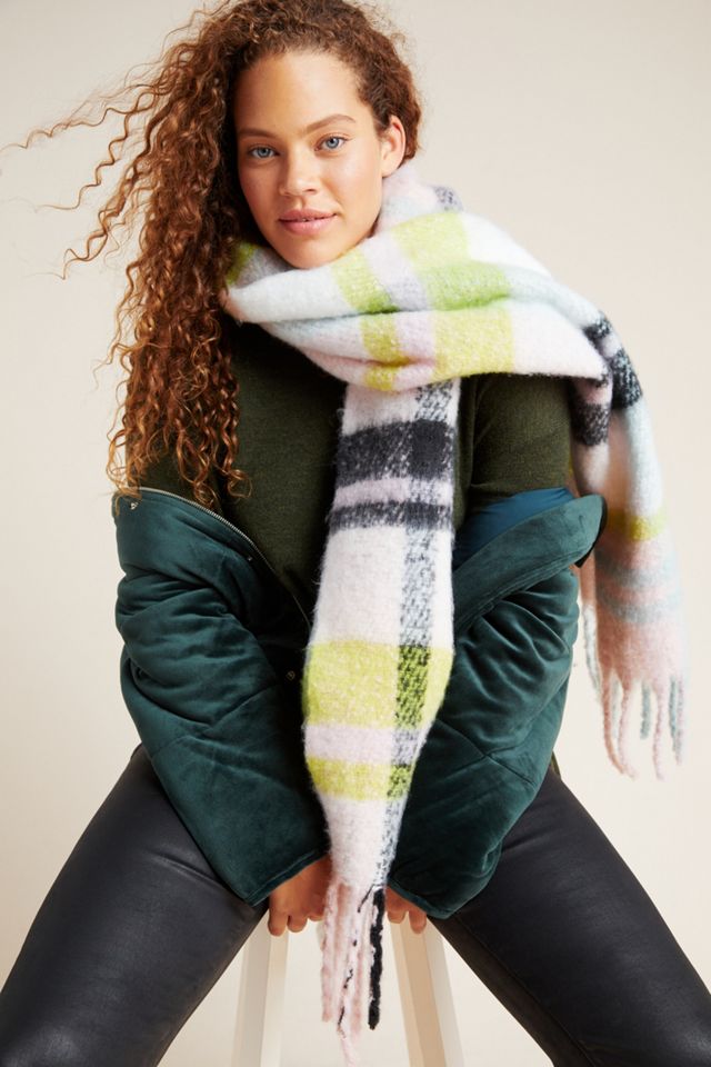 Delaney Plaid Fringed Scarf