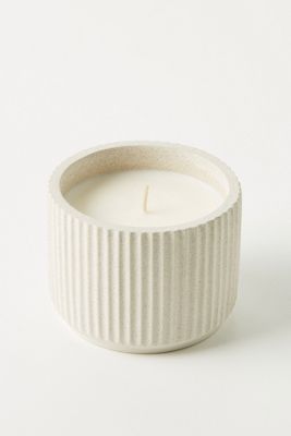 Capri Blue Ribbed Concrete Candle