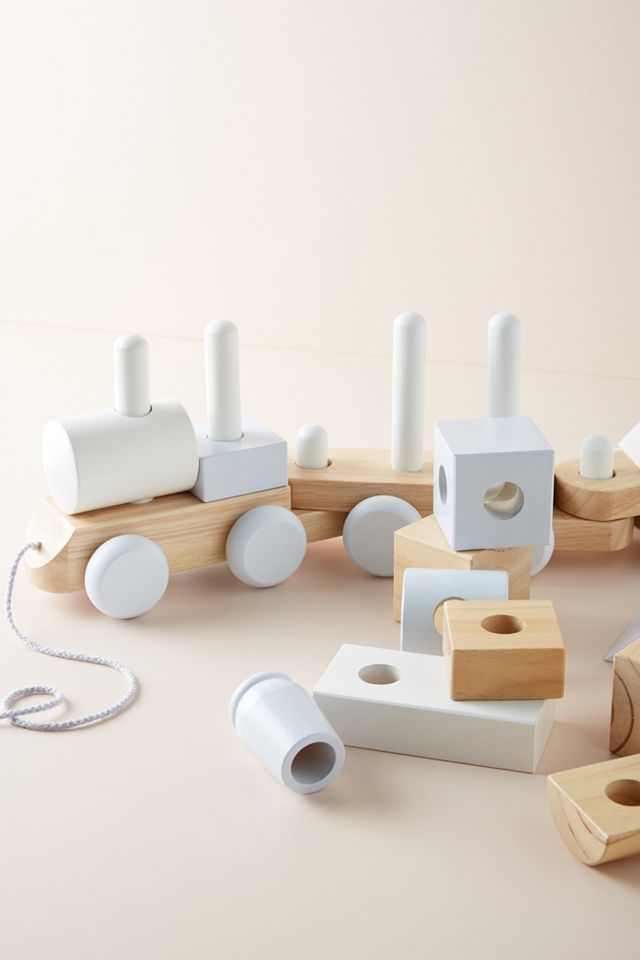 Wooden Block Train Toy #1
