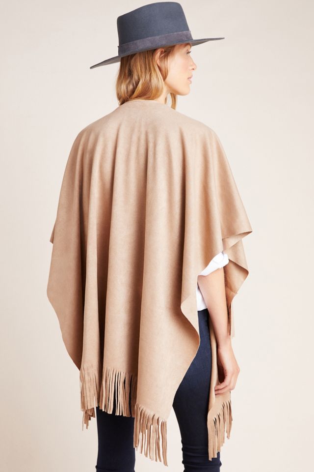 Faux Suede Poncho #1