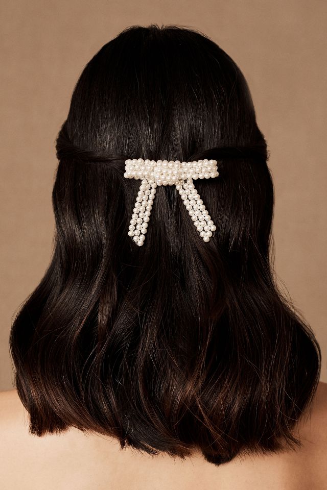 2022 New Pearls Crystal Hair Bows Barrette White Black Vintage Pearl  Hairpin Elegant Luxuriy Hair Clip