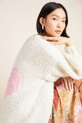 anthropologie heart cardigan