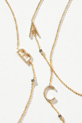 Anthropologie Silver Monogram Chain Necklace