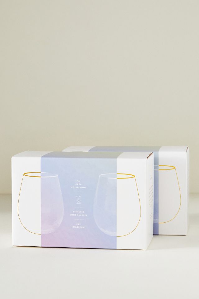 Zaza Lustered Stemless Wine Glasses, Set of 4 #6