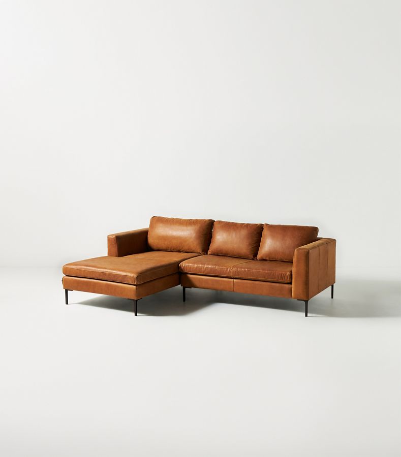Edlyn Petite Leather Sectional | AnthroLiving
