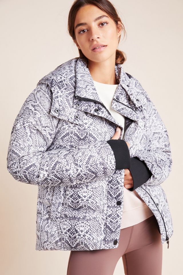 Grey snake clearance print puffer jacket