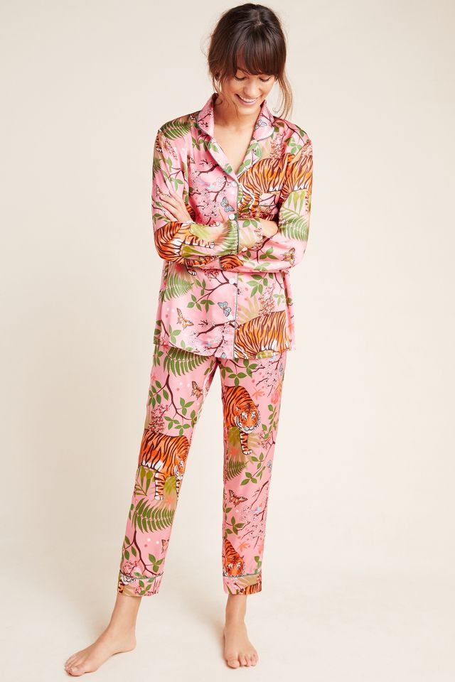 Karen Mabon Tiger Blossom Silk Sleep Pants Anthropologie