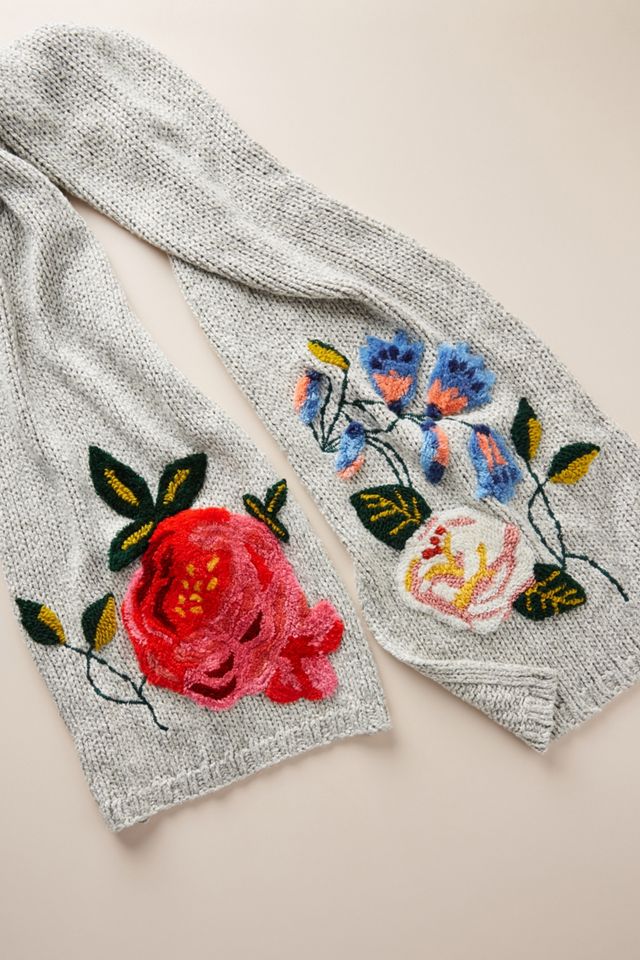 Nathalie Lete Luxembourg Embroidered Scarf | Anthropologie