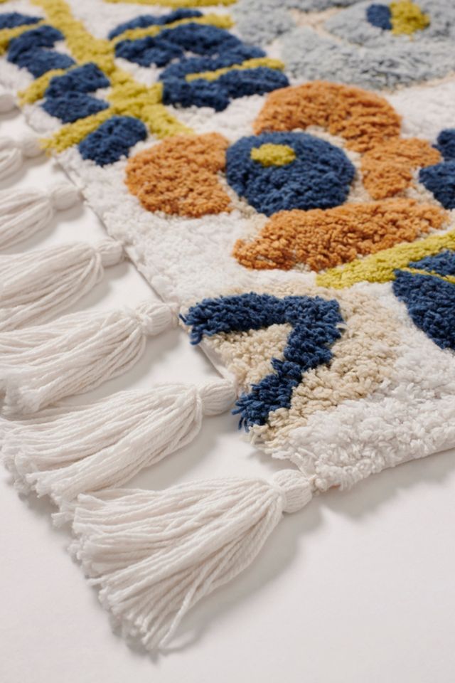 Tufted Abstract Floral Bath Mat #1