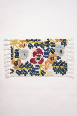 Tufted Abstract Floral Bath Mat