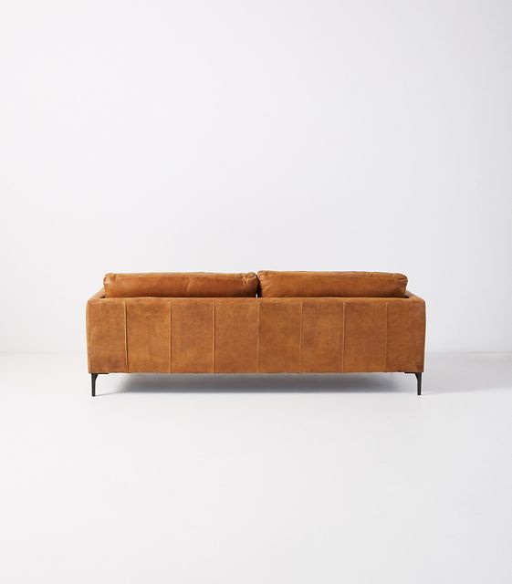 Anthropologie shop leather sofa