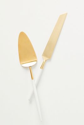 Gold-Dipped Cake Serving Set