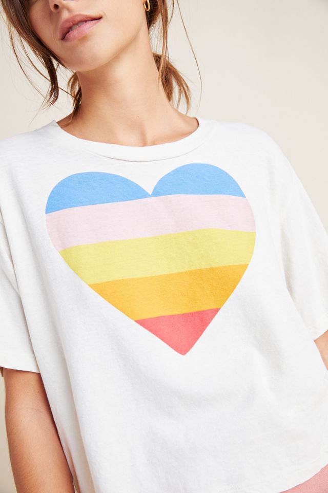 Sundry Rainbow Heart Graphic Tee #1